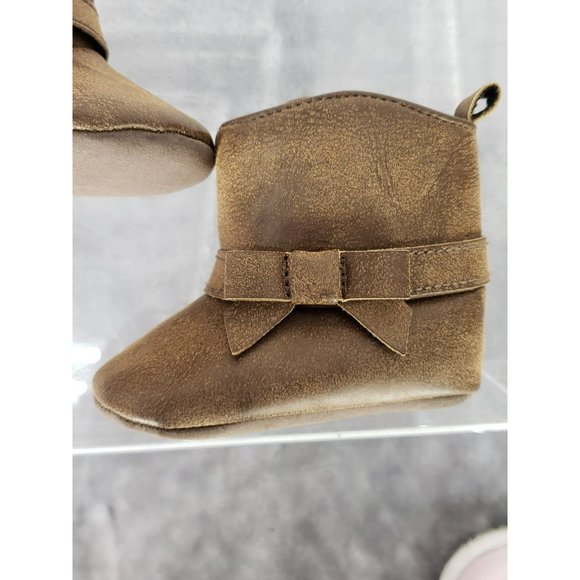 Carter's Brown Bow 0-3‎ month girl Boots - Picture 6 of 8